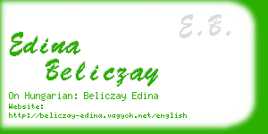 edina beliczay business card